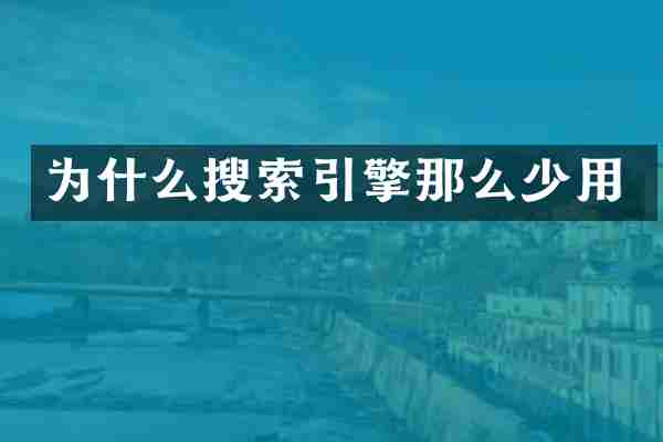 为什么搜索引擎那么少用