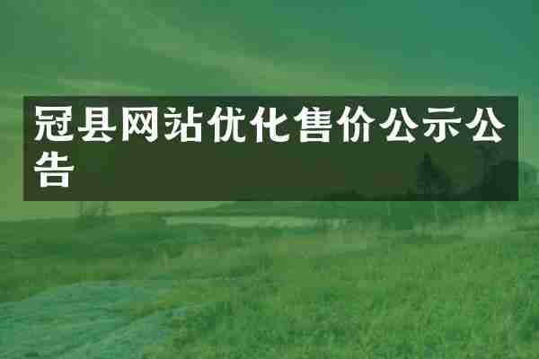 冠县网站优化售价公示公告