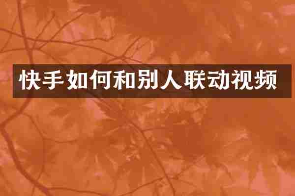 快手如何和别人联动视频
