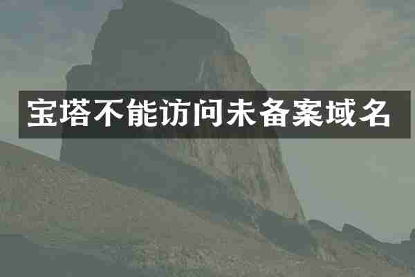 宝塔不能访问未备案域名