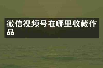 微信视频号在哪里收藏作品