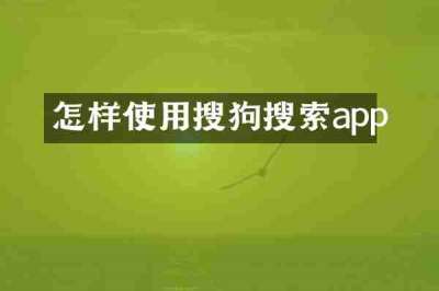 怎样使用搜狗搜索app