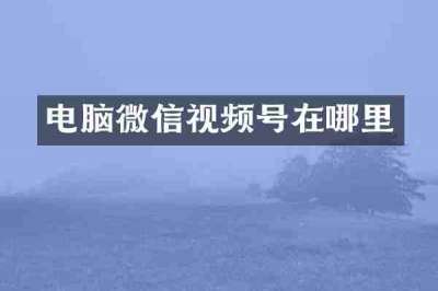 电脑微信视频号在哪里