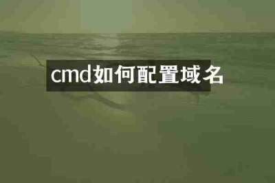 cmd如何配置域名