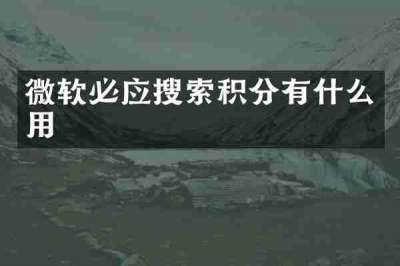 微软必应搜索积分有什么用