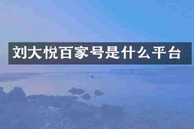 刘大悦百家号是什么平台