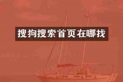 搜狗搜索首页在哪找