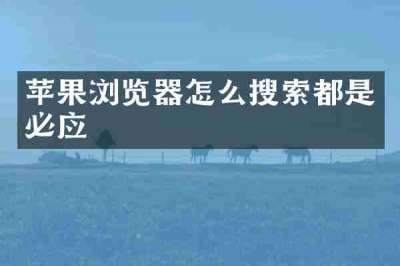苹果浏览器怎么搜索都是必应