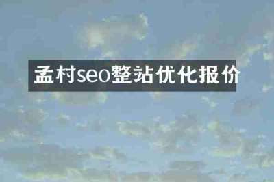 孟村seo整站优化报价