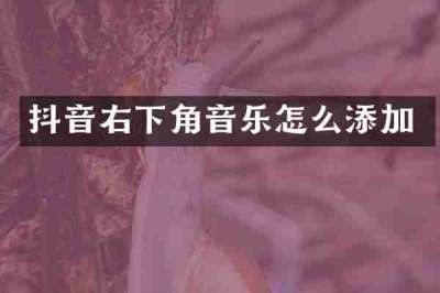 抖音右下角音乐怎么添加