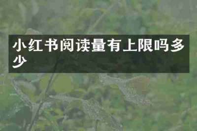 小红书阅读量有上限吗多少