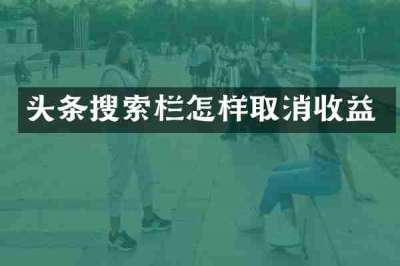 头条搜索栏怎样取消收益