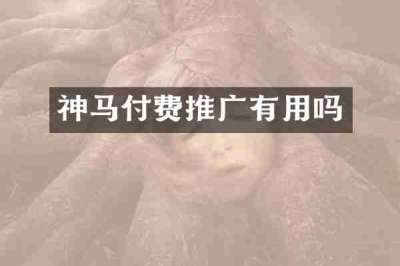 神马付费推广有用吗
