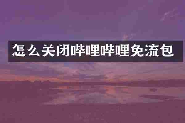 怎么关闭哔哩哔哩免流包
