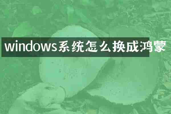 windows系统怎么换成鸿蒙