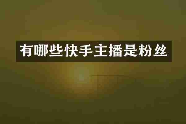 有哪些快手主播是粉丝