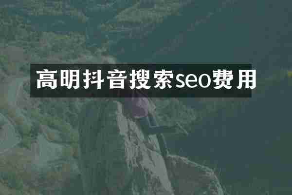 高明抖音搜索seo费用
