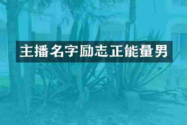 主播名字励志正能量男