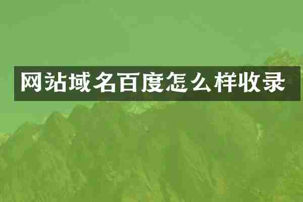网站域名百度怎么样收录