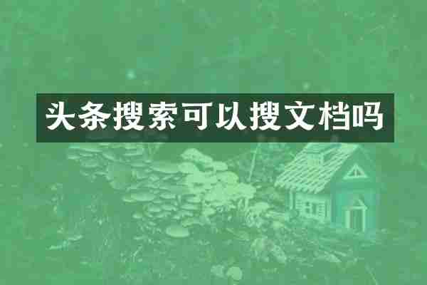 头条搜索可以搜文档吗