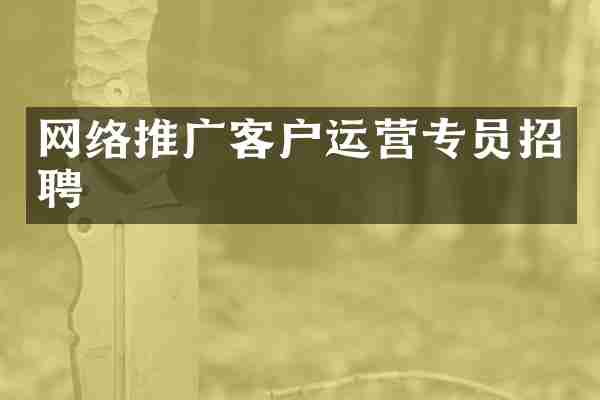网络推广客户运营专员招聘