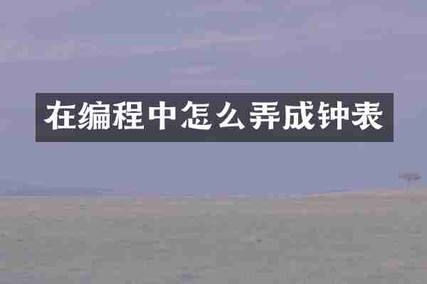 在编程中怎么弄成钟表