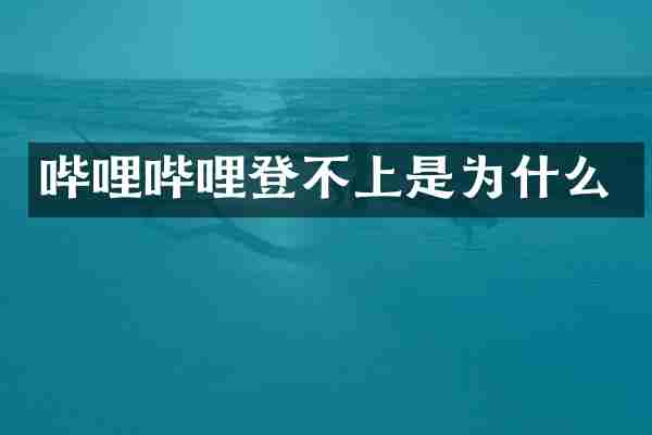 哔哩哔哩登不上是为什么