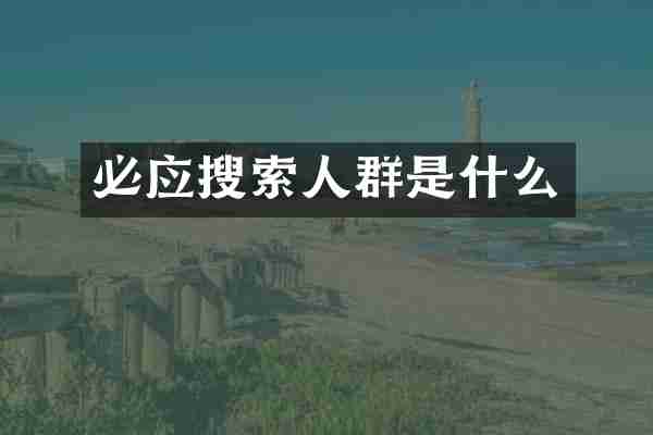 必应搜索人群是什么