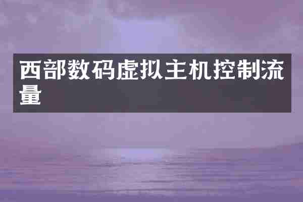 西部数码虚拟主机控制流量