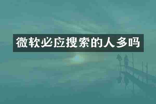 微软必应搜索的人多吗