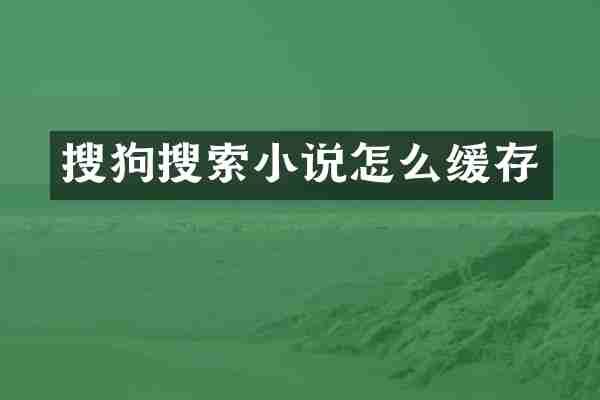 搜狗搜索小说怎么缓存