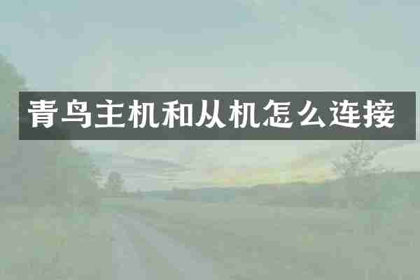 青鸟主机和从机怎么连接