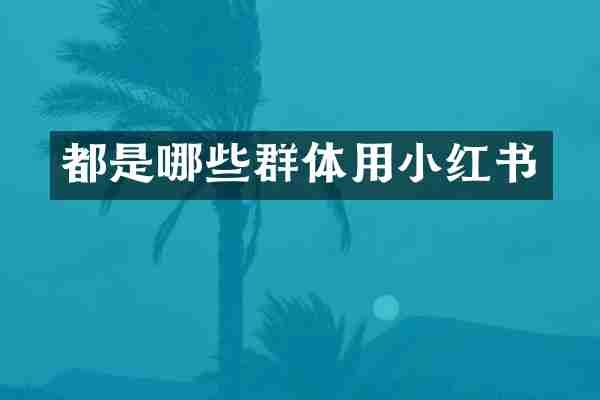 都是哪些群体用小红书