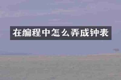 在编程中怎么弄成钟表