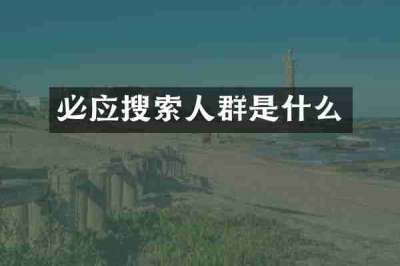必应搜索人群是什么