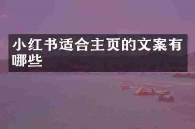 小红书适合主页的文案有哪些