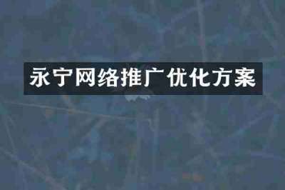 永宁网络推广优化方案