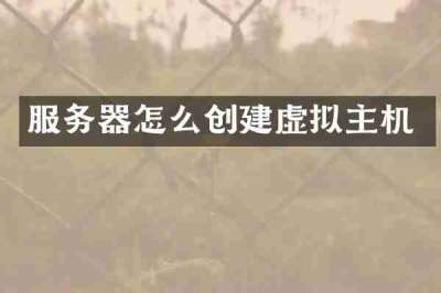 服务器怎么创建虚拟主机