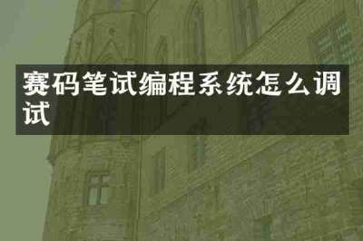 赛码笔试编程系统怎么调试