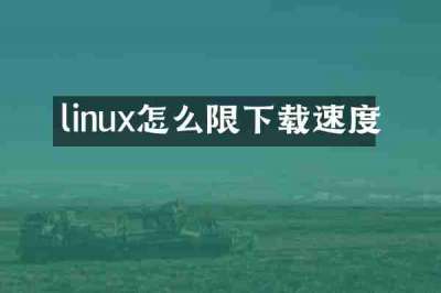 linux怎么限下载速度