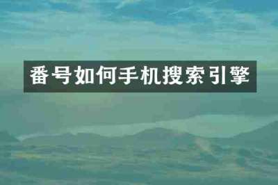番号如何手机搜索引擎