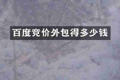 百度竞价外包得多少钱