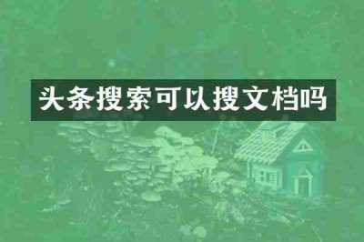 头条搜索可以搜文档吗