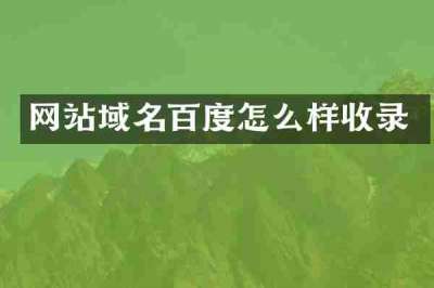 网站域名百度怎么样收录