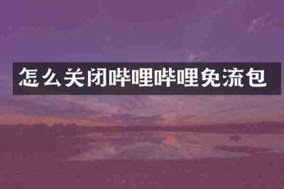 怎么关闭哔哩哔哩免流包