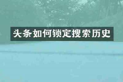 头条如何锁定搜索历史