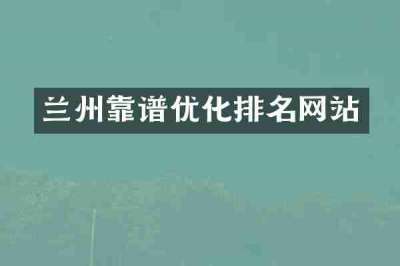 兰州靠谱优化排名网站