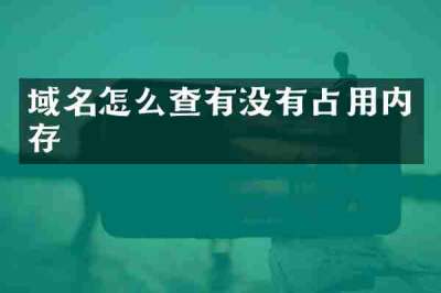 域名怎么查有没有占用内存