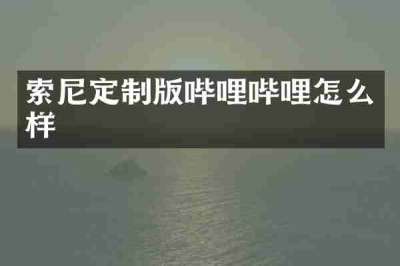 索尼定制版哔哩哔哩怎么样