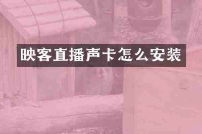 映客直播声卡怎么安装